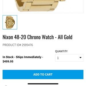 Nixon 48-20 Chrono Watch - All Gold